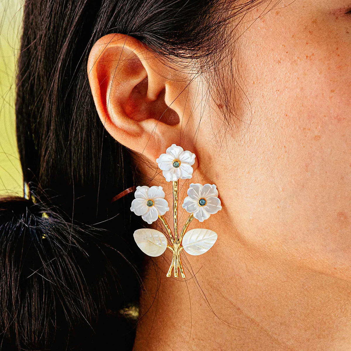 Capucine De Wulf Mermaid Garden Bouquet Earring Mother of Pearl / Ocean Jade