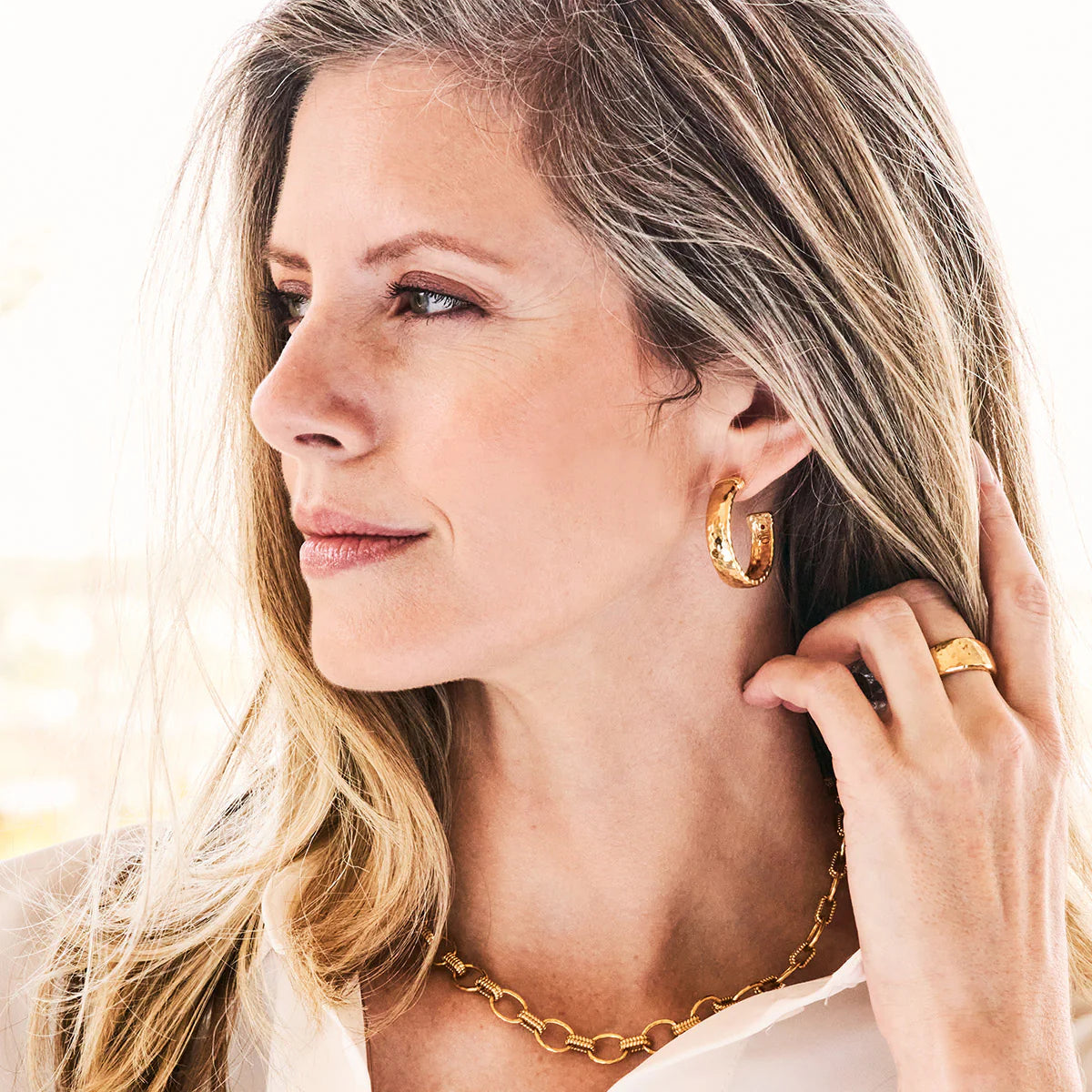 Capucine De Wulf Cleopatra Classic Medium Hoop Earrings, Gold