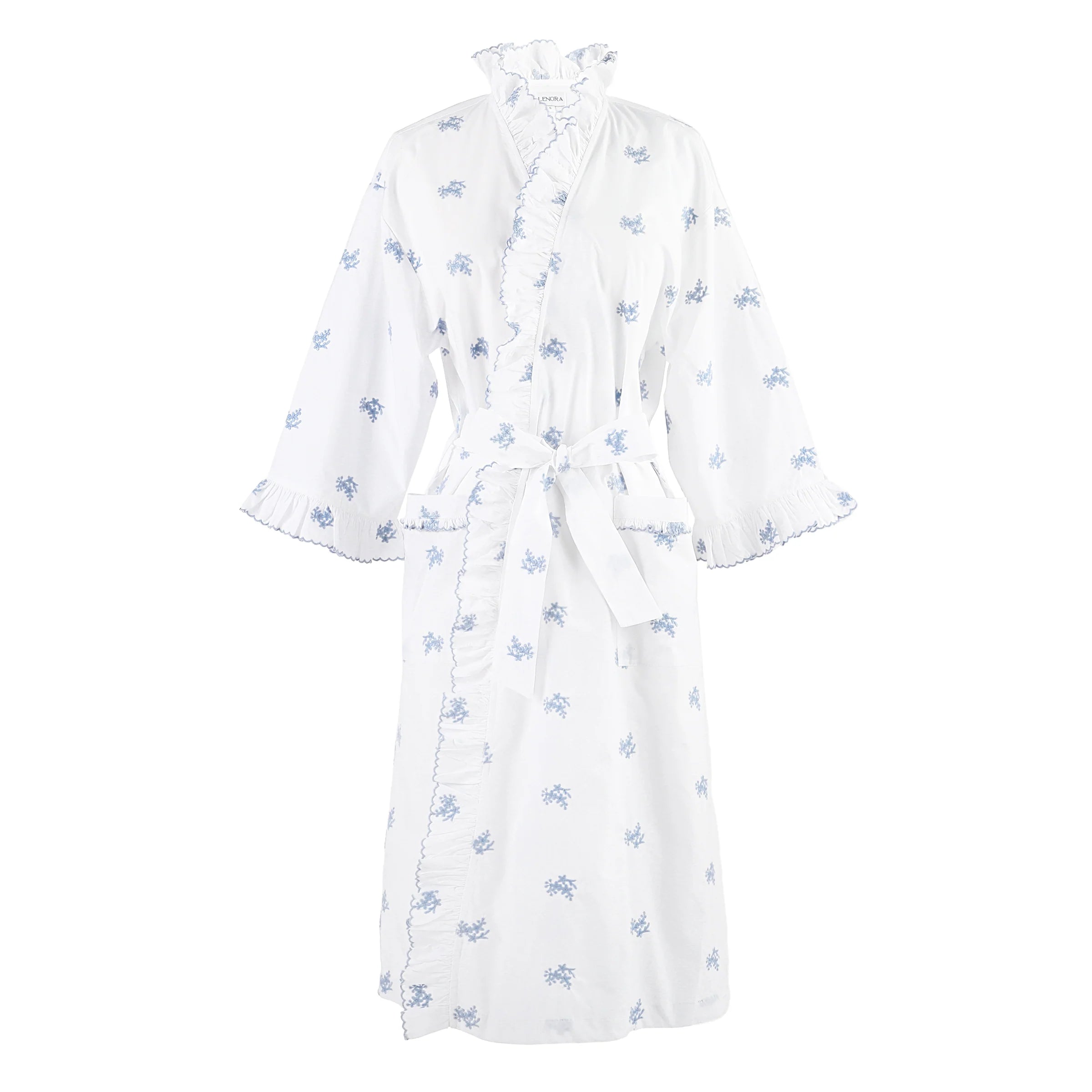 Lenora Nancy Ruffle Embroidered Robe