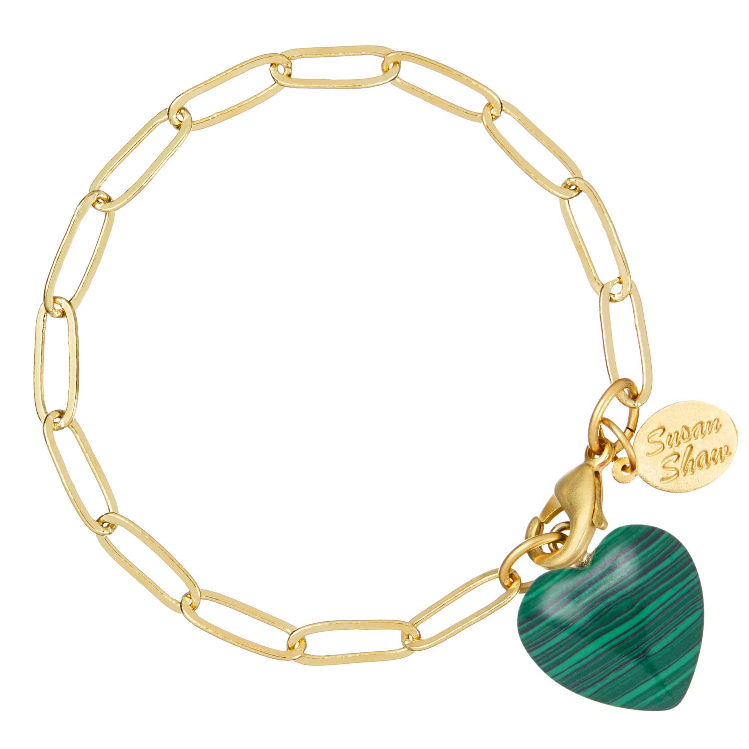 Susan Shaw - Audrey Heart Bracelet : Malachite