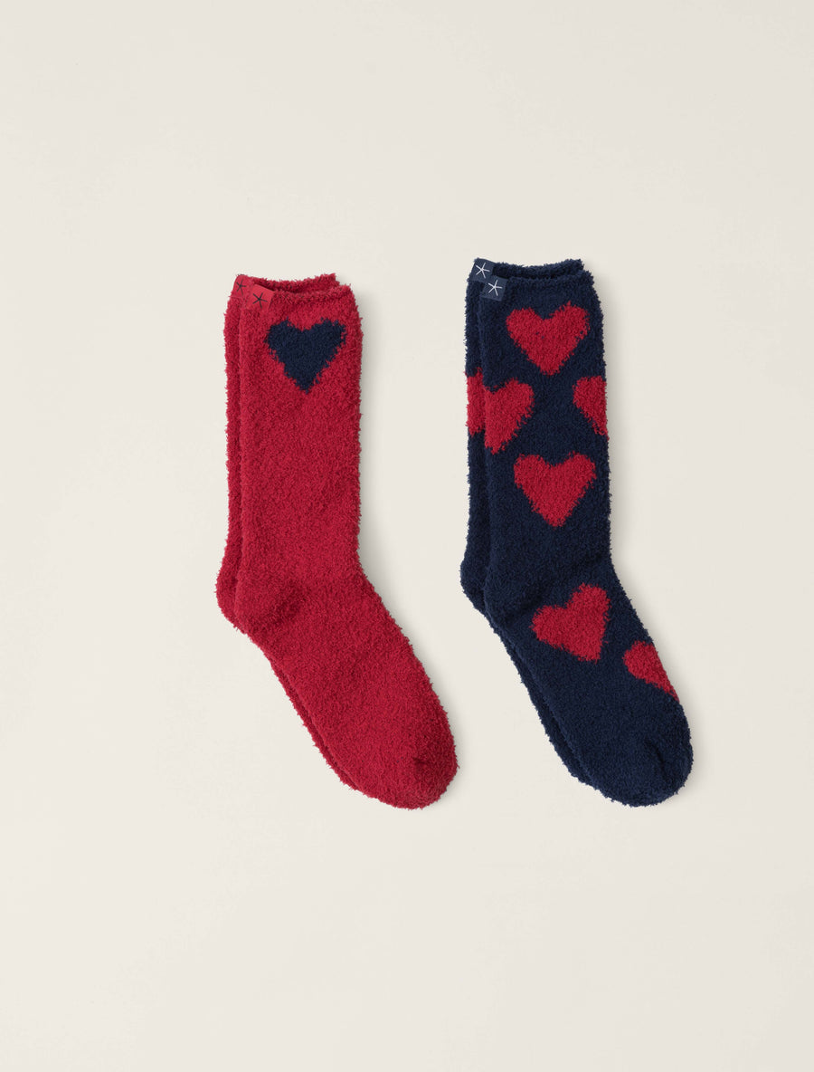 Barefoot Dreams CozyChic Heart Print Sock Set