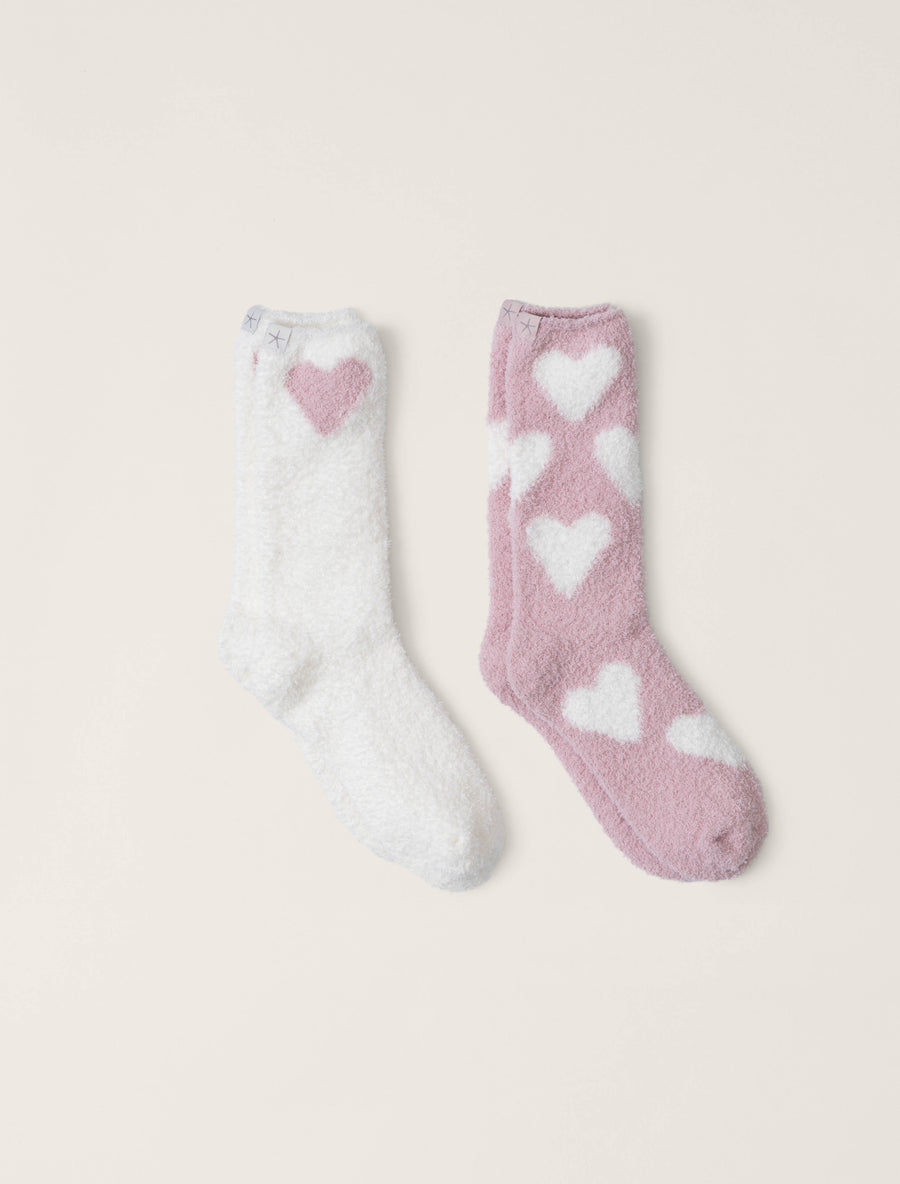 Barefoot Dreams CozyChic Heart Print Sock Set