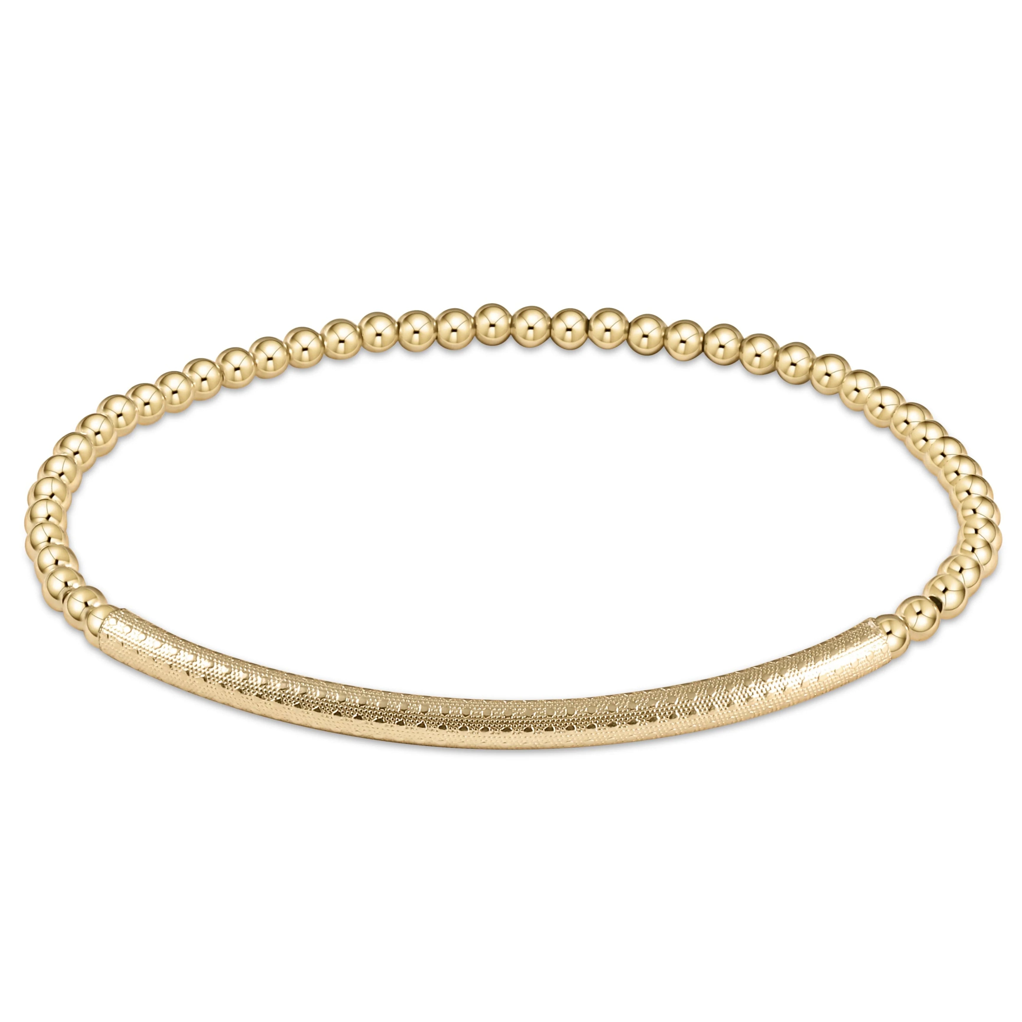 Bliss Bar Gold Pattern Bead Bracelet