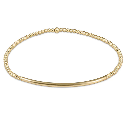 Bliss Bar Gold Pattern 2mm Bead Bracelet
