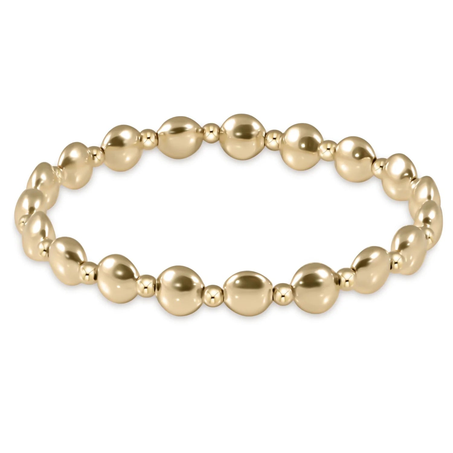 E Newton Honesty Gold Grateful Pattern Bead Bracelet