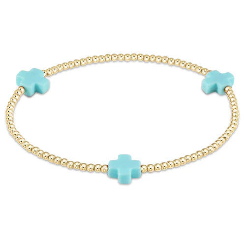 E Newton Signature Cross Small Gold Pattern 2mm