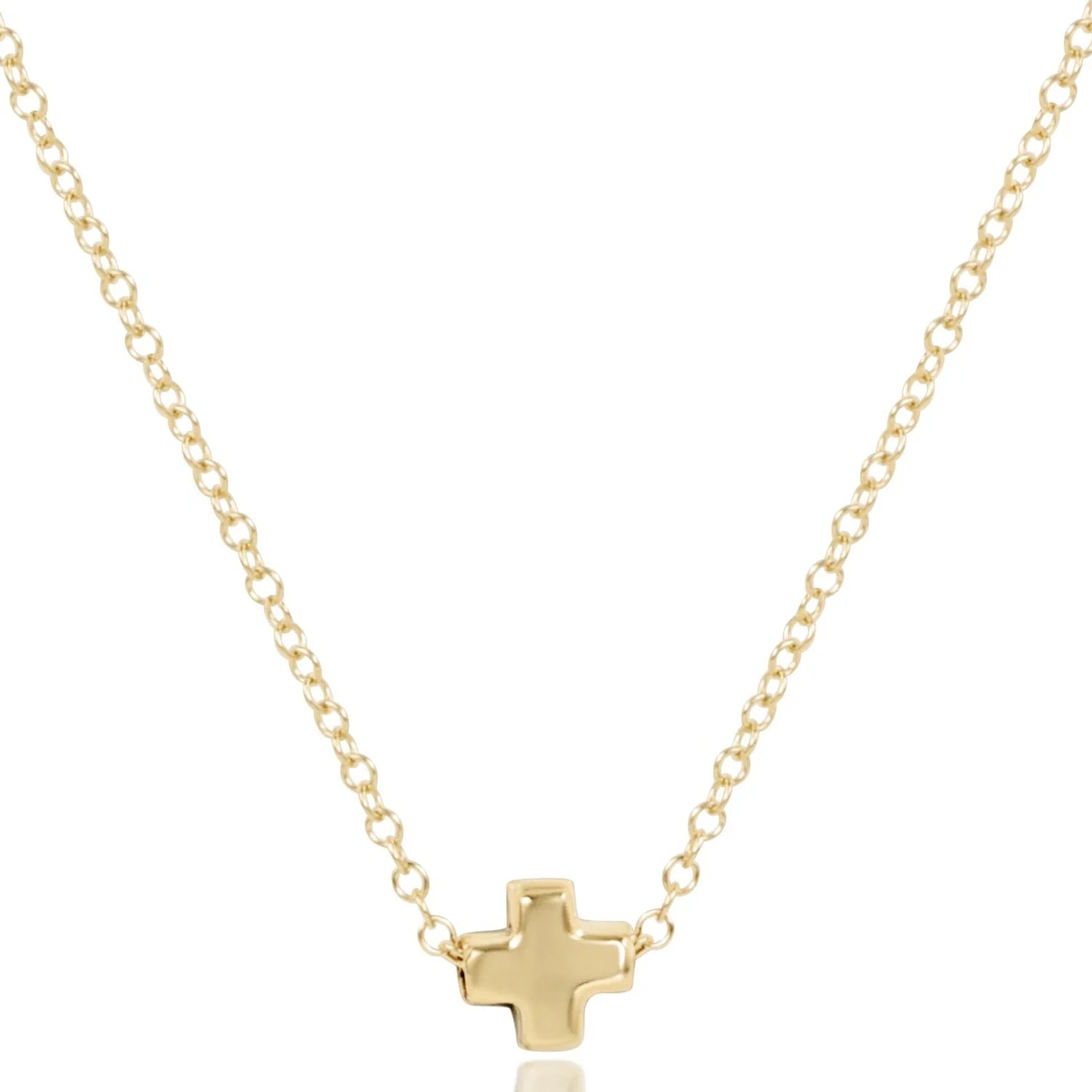 E Newton 16" Necklace Gold - Signature Small Cross