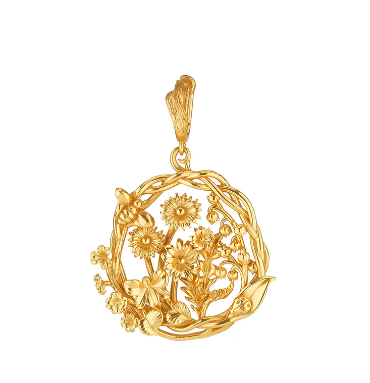 Capucine De Wulf Gold Meadow Wildflower Pendant