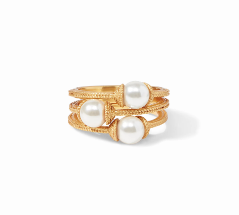 Julie Vos Calypso Tro Ring in Pearl