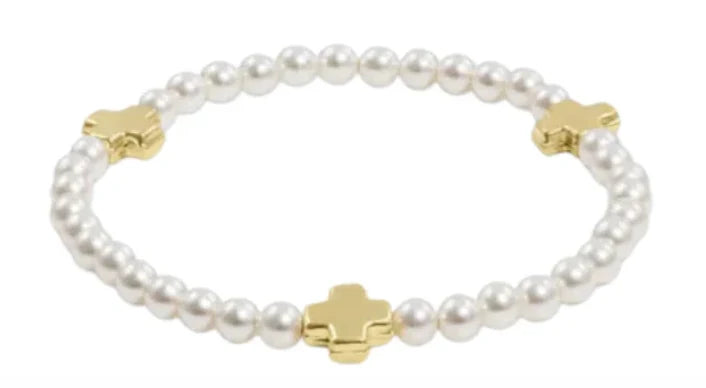 E Newton Signature Cross Bead Bracelet