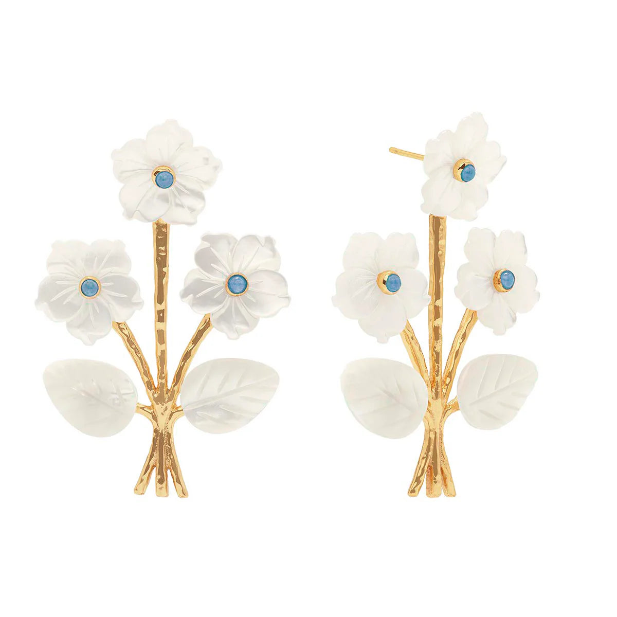 Capucine De Wulf Mermaid Garden Bouquet Earring Mother of Pearl / Ocean Jade