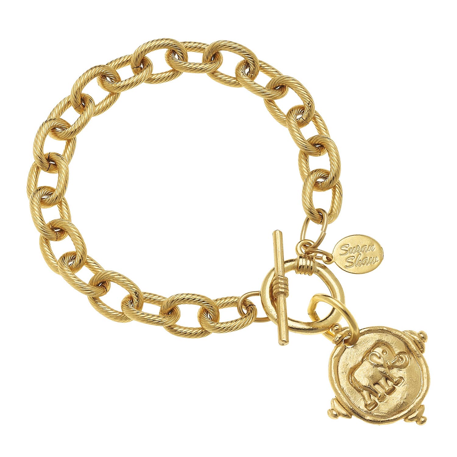 Gold Elephant Bracelet by Susan Shaw