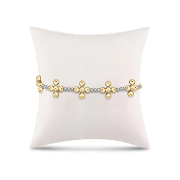 E Newton Signature Cross Sincerity Pattern 3mm Bead Bracelet