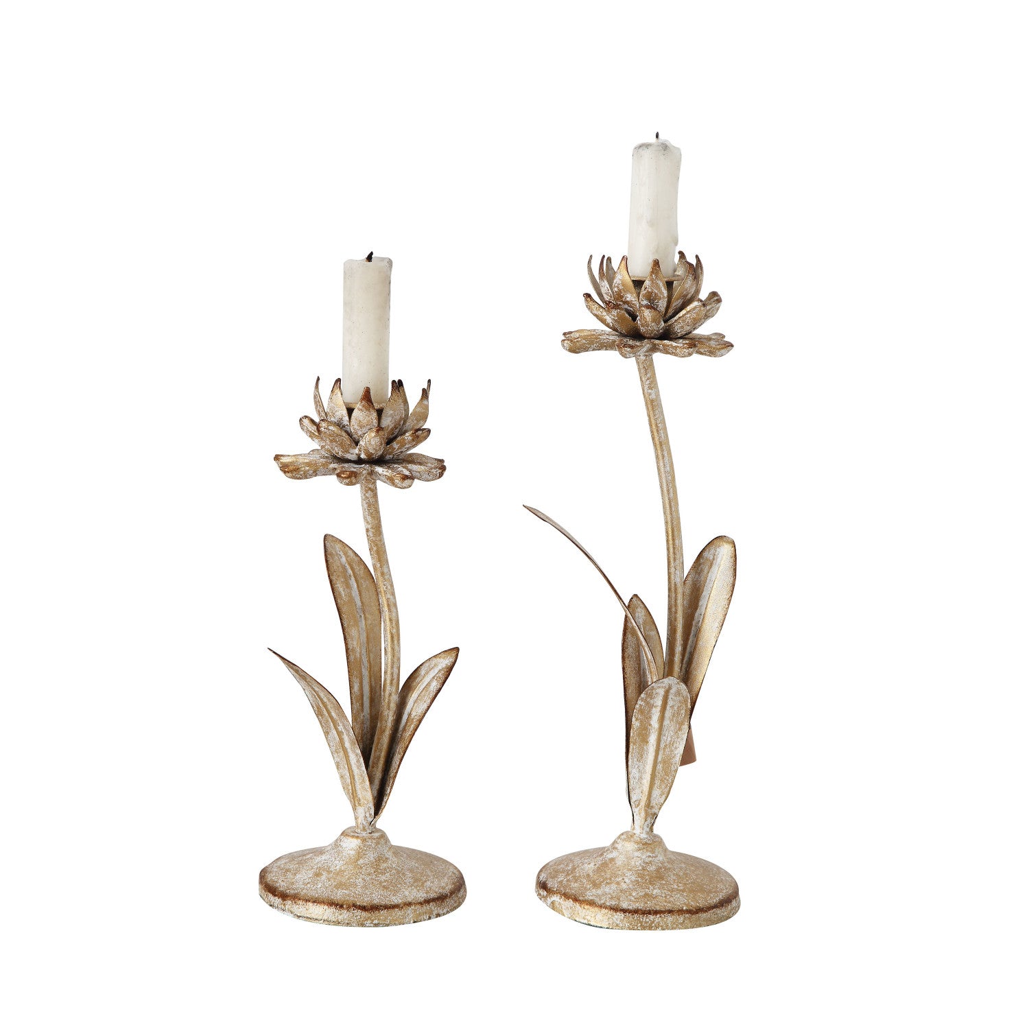 S/2 Metal Flower Taper Holders