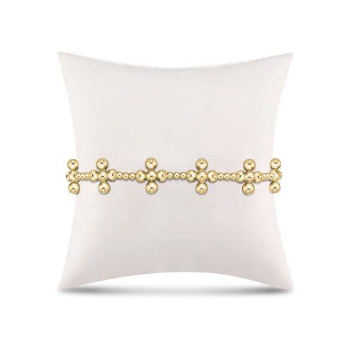 E Newton Signature Cross Sincerity Pattern 3mm Bead Bracelet