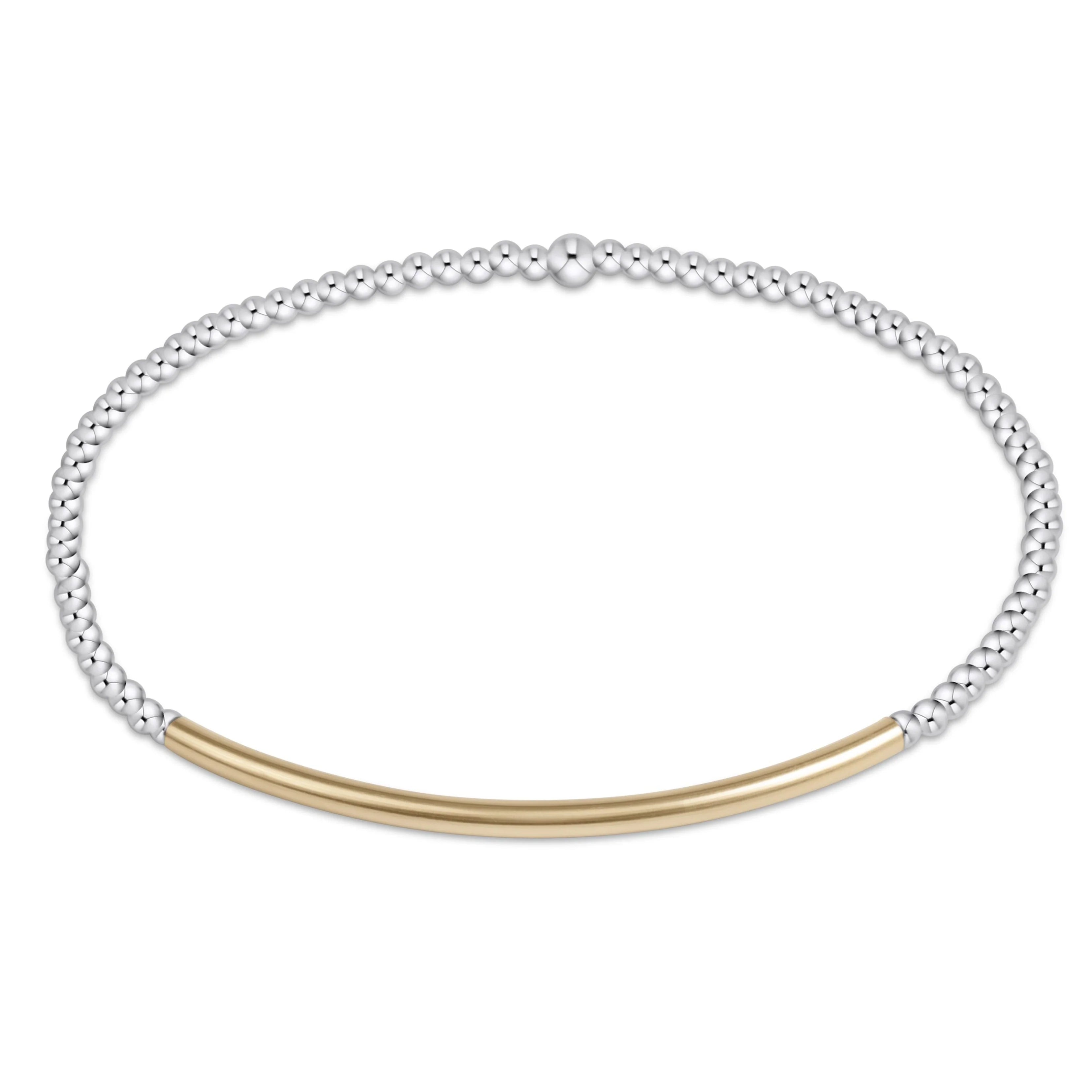 Bliss Bar Gold Pattern Bead Bracelet