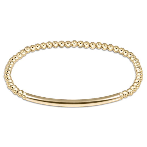 E Newton Classic Gold 3mm Bead Bracelet - Bliss Bar Smooth