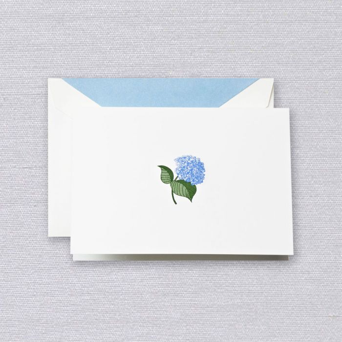 Crane and Co. Engraved Blue Hydrangea Note