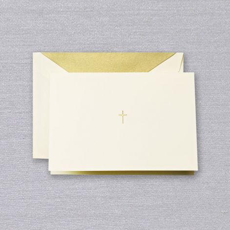 Crane & Co Hand Engraved Gold Cross Notes
