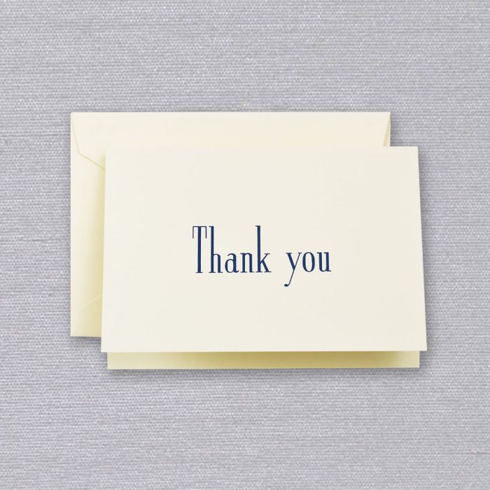 Crane and Co. Navy Thank You Note