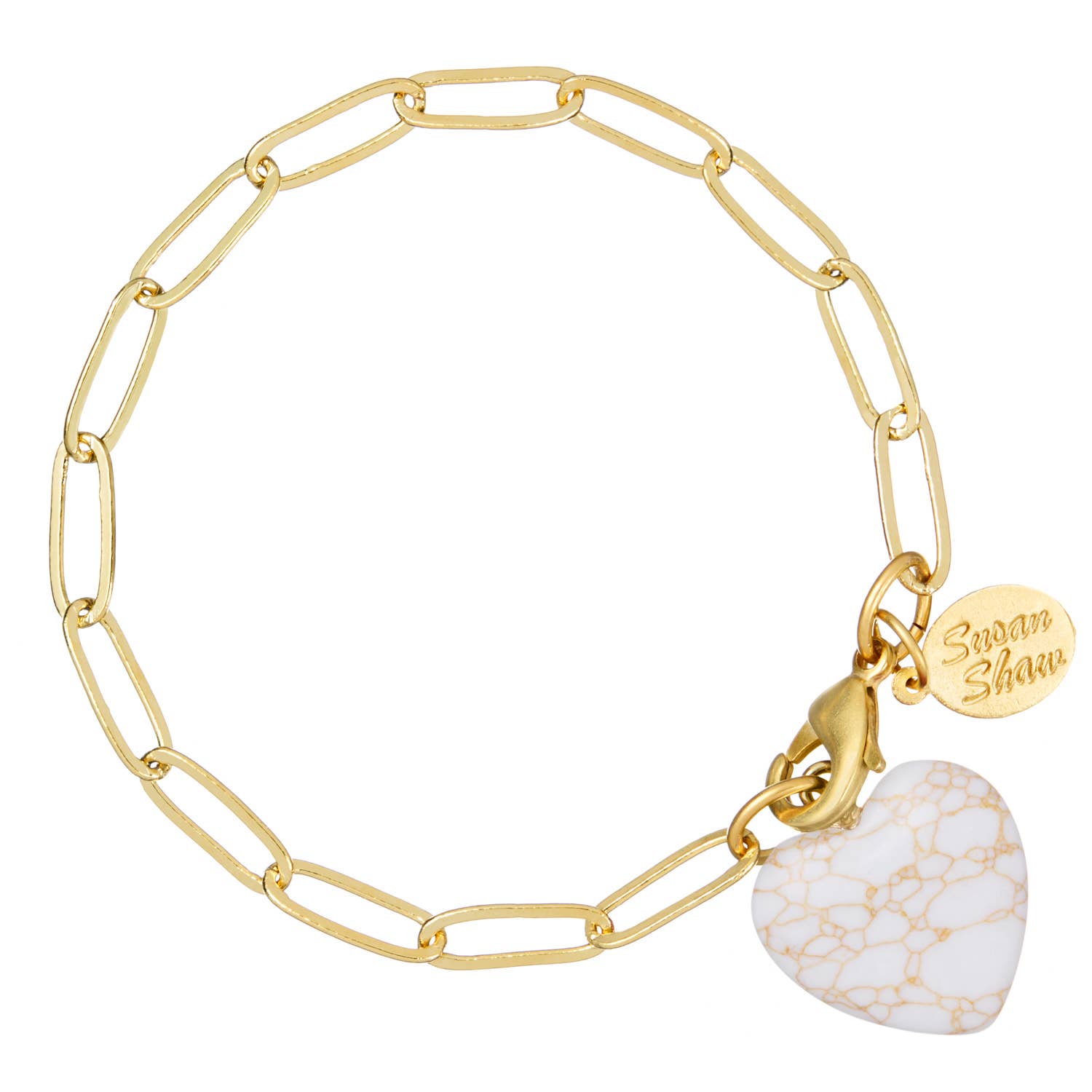 Susan Shaw - Audrey Heart Bracelet : Malachite