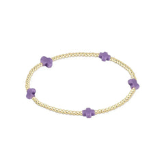 E Newton egirl Signature Cross Small Gold Pattern 2mm Bead Bracelet