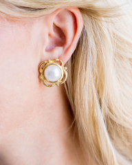 Susan Shaw - Pearl Scroll Studs