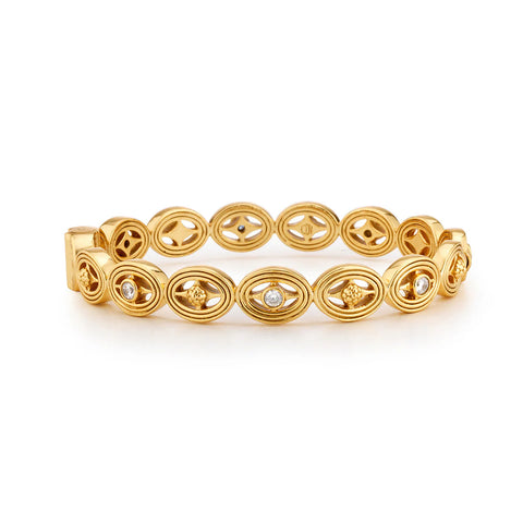 Capucine De Wulf Monique Hinged Bangle, Clear Cubic Zirconia
