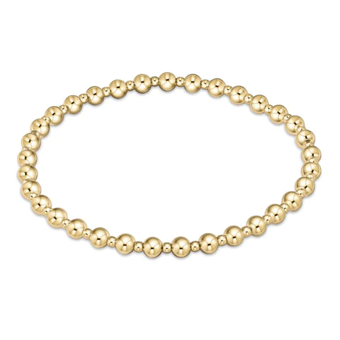 E Newton Classic Grateful Pattern Bracelet 4MM Gold