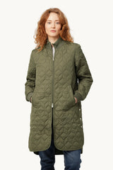 Ilse Jacobsen Long Quilted Jacket  in Army