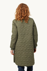 Ilse Jacobsen Long Quilted Jacket  in Army