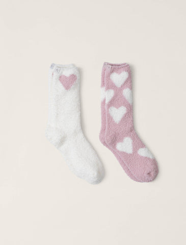 Barefoot Dreams CozyChic Heart Print Sock Set