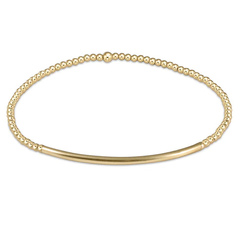 Bliss Bar Gold Pattern 2mm Bead Bracelet