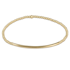 Bliss Bar Gold Pattern 2mm Bead Bracelet