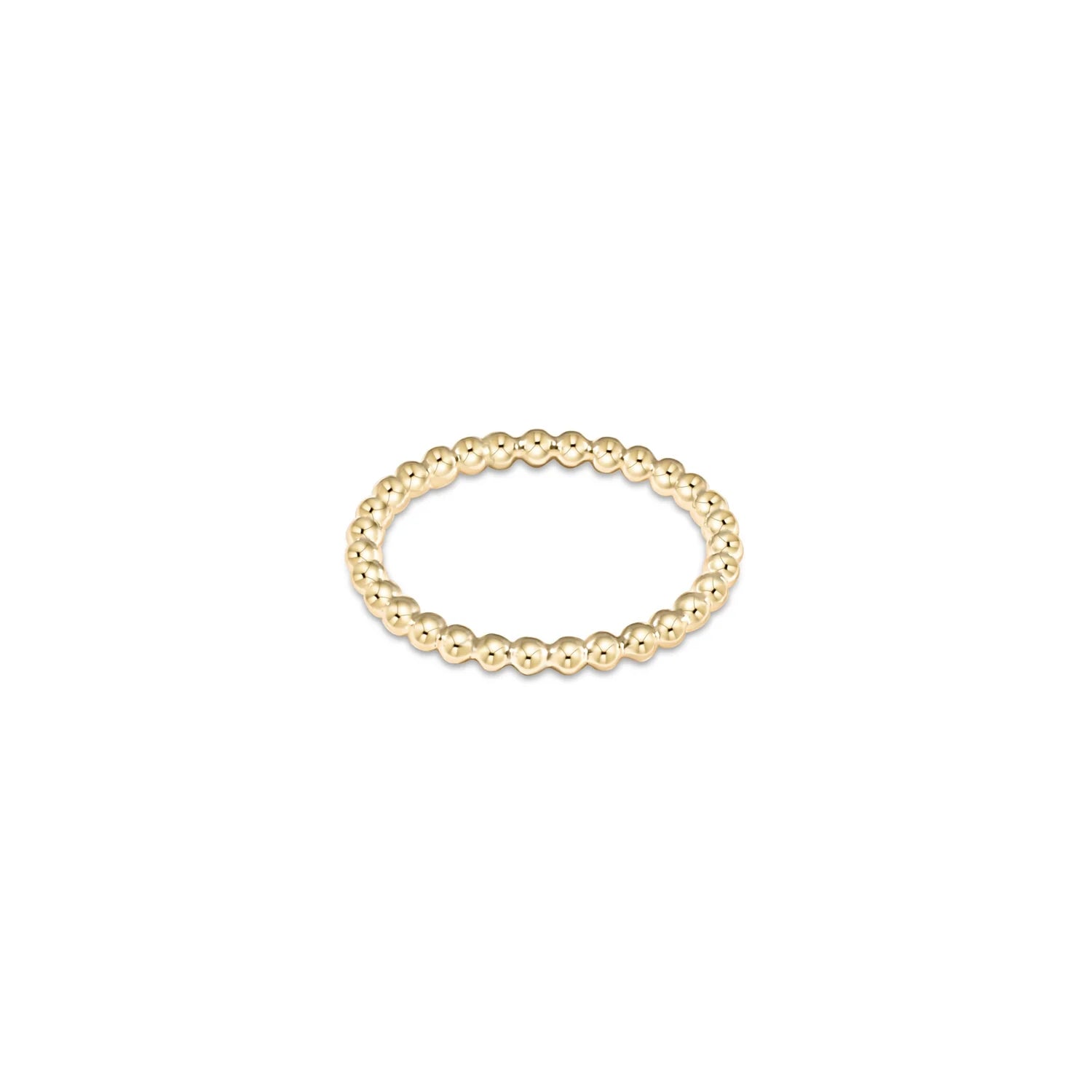 E Newton Classic Gold Beaded 2mm Ring