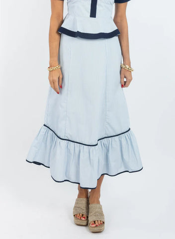 Blue Stripe Addie Skirt by Garland Bags