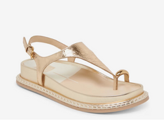 Dolce Vita Stefan Wedge Sandal Gold Distressed Leather