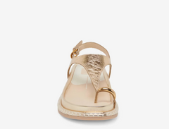 Dolce Vita Stefan Wedge Sandal Gold Distressed Leather