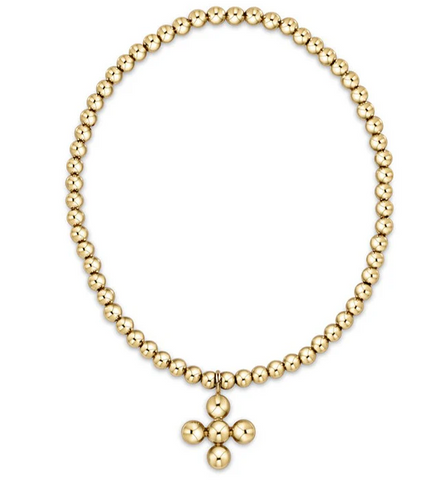 E Newton Classic Signature Cross Gold Bracelet 3mm