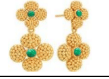 Capucine De Wulf Berry Clover Convertible Duo Earrings, Malachite