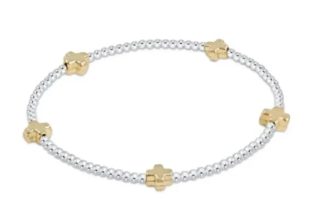 E Newton Signature Cross Bead Bracelet