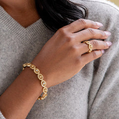 Capucine De Wulf Monique Hinged Bangle, Clear Cubic Zirconia