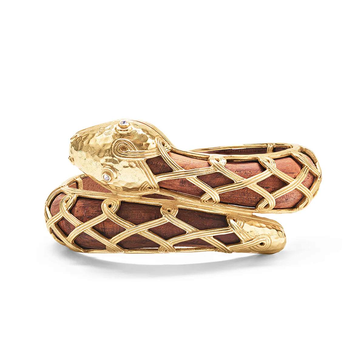 Capucine De Wulf Earth Goddess Serpentina Hinged Bangle in Teak