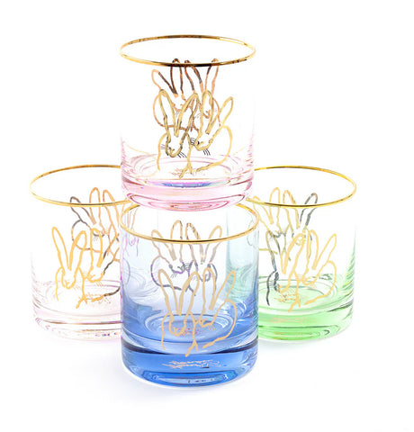 Hunt Slonem Old Fashioned Glasses s/4