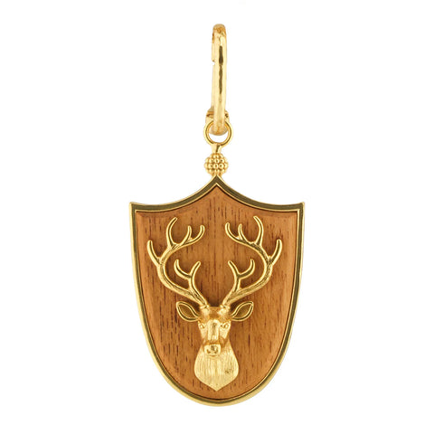 Capucine De Wulf Forest Walk Stag Pendant, Teak