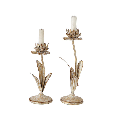 S/2 Metal Flower Taper Holders