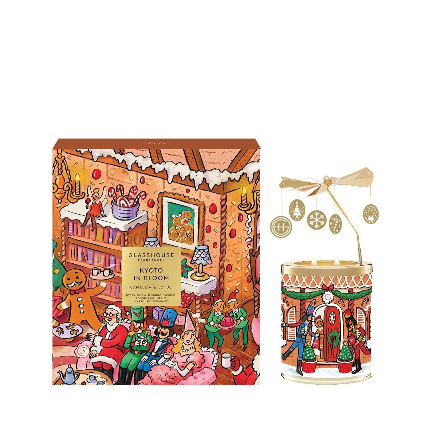 13.4 oz Candle with Spinning Carousel Gift Set