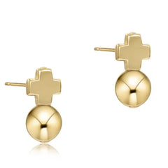 E Newton Signature Cross Gold Stud