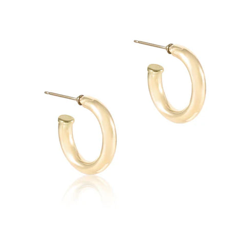 E Newton Round Gold Post Hoop - 4mm