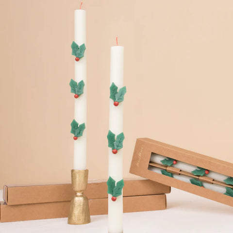 Holly Table Candle